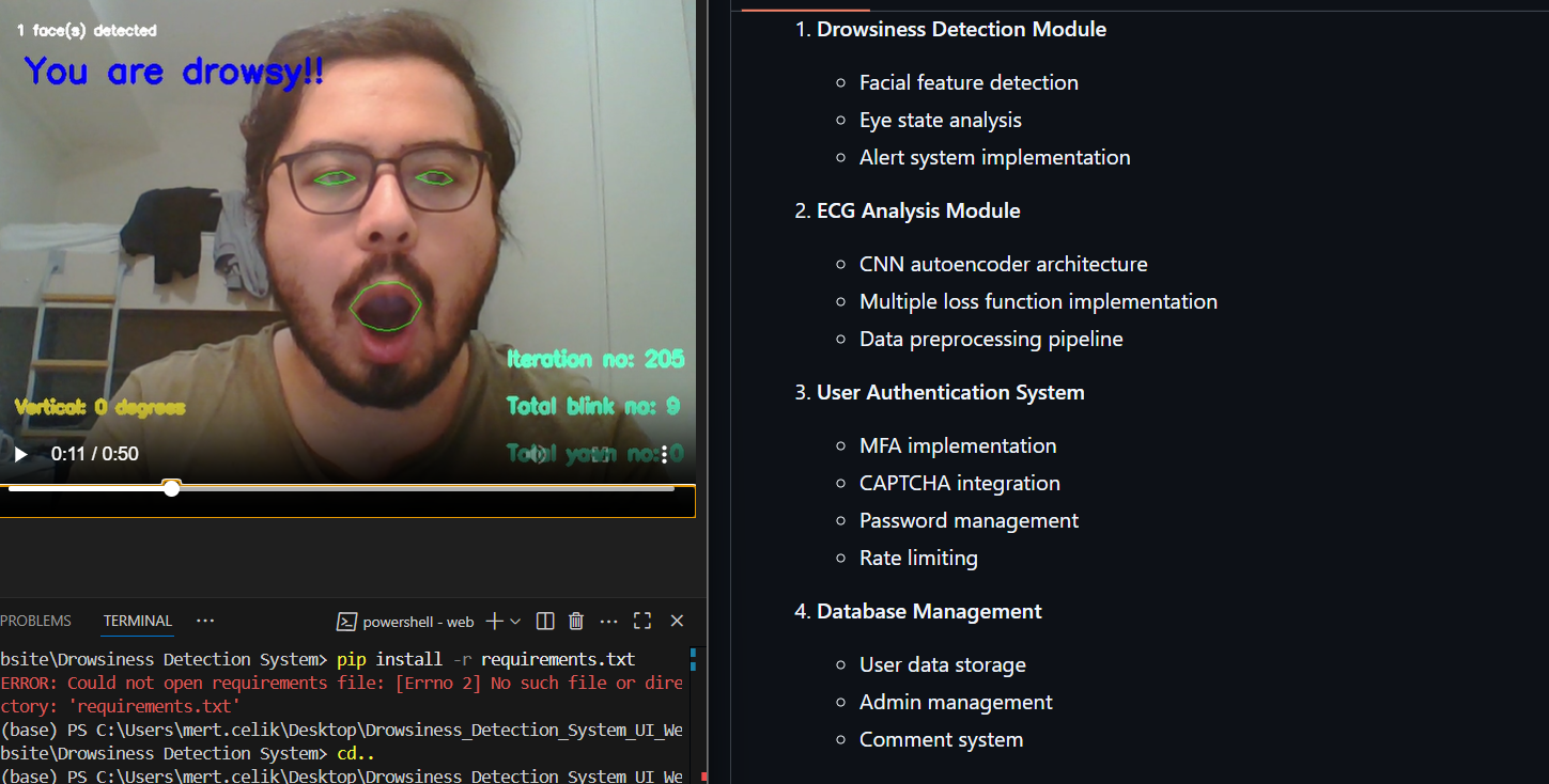 Image of Drowsiness Detection System Website